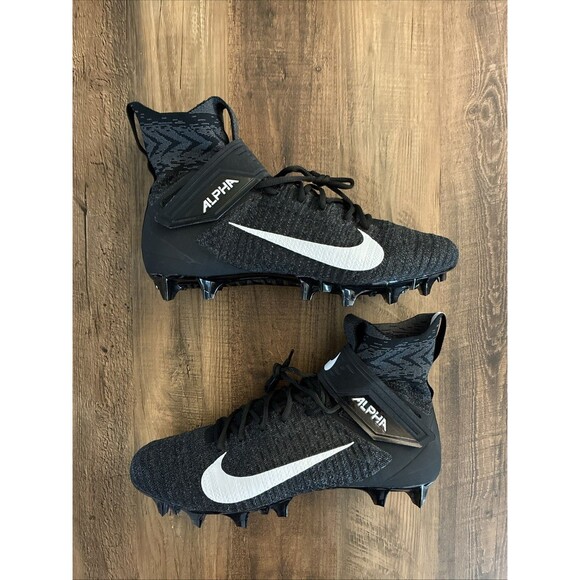 Nike Alpha Menace Elite 2 Flyknit Size 13 WIDE Black Football Cleats BV3298-001 - Picture 1 of 8